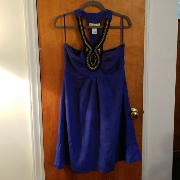 Blue beaded dress - Picture 1 of 5